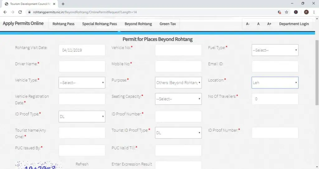 Beyond-Rohtang-pass-permit-form-Faraway Notes