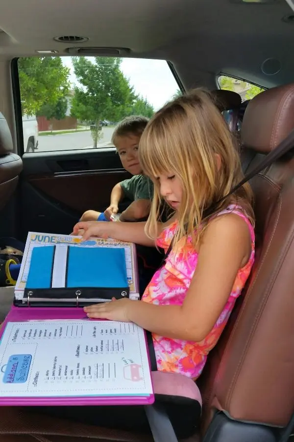 Road trip activity binder