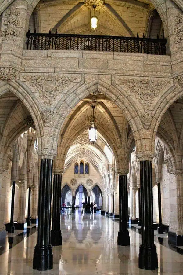 arched gallery center block parliament hill ottawa canada