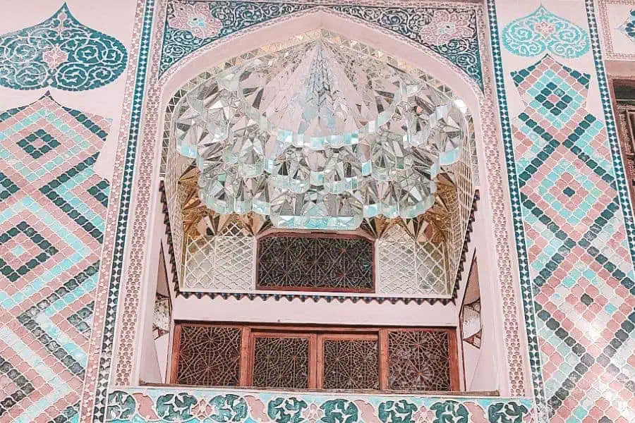 beautiful detailed facade summer palace sheki khans azerbaijan