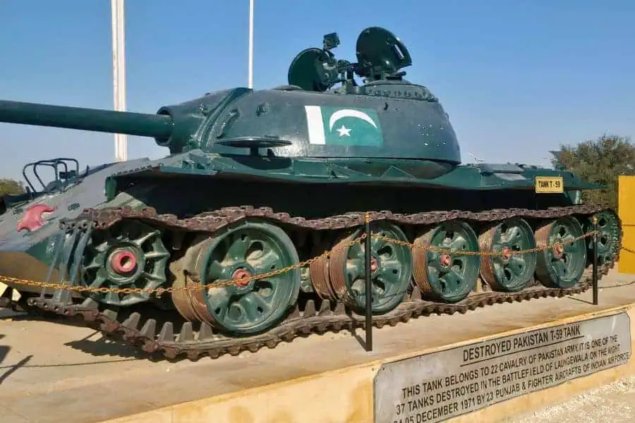 destroyed t59 tank of pakistan at longewala war memorial