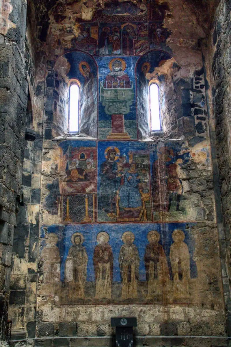 frescoes inside akhtala armenia