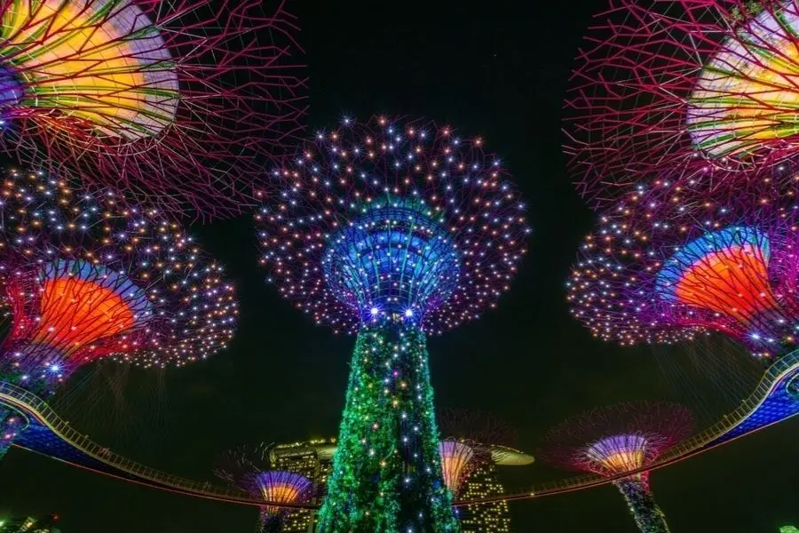 rhapsody light and sound show gardens by the bay singapore