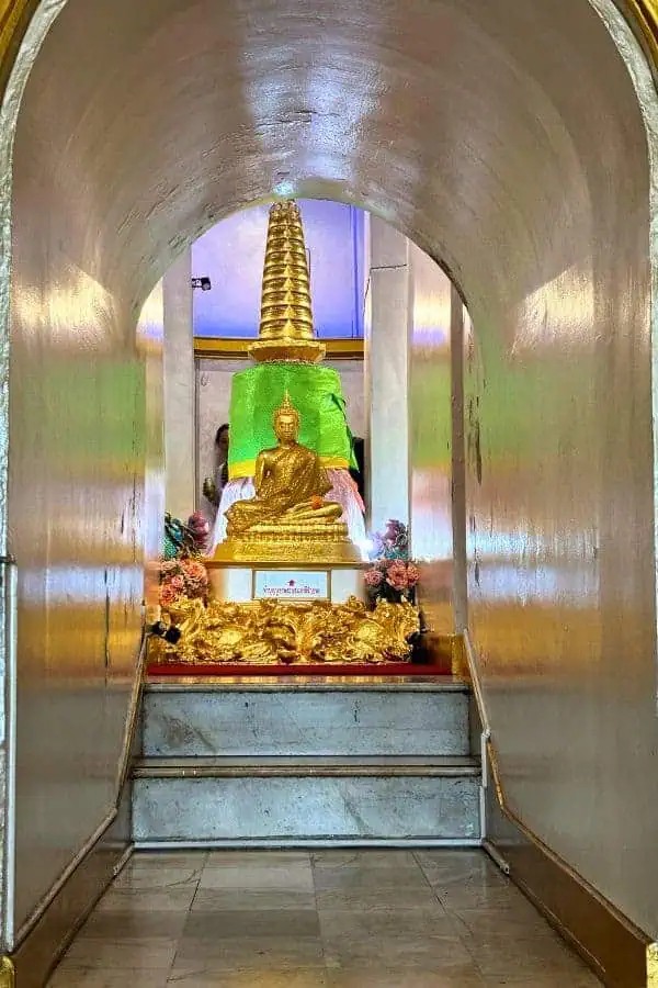 golden buddha statue at wat saket golden mount temple in bangkok thailand