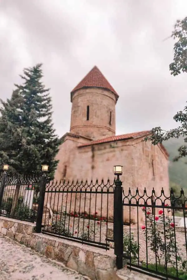 holy mother of god church albanian ancient kish sheki azerbaijan 