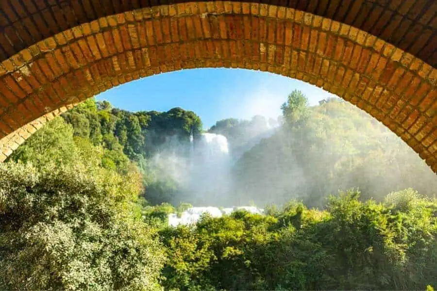 marmore falls terni in february europe