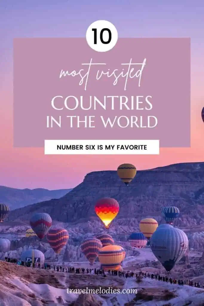 most visited countries in the world pinterest graphic