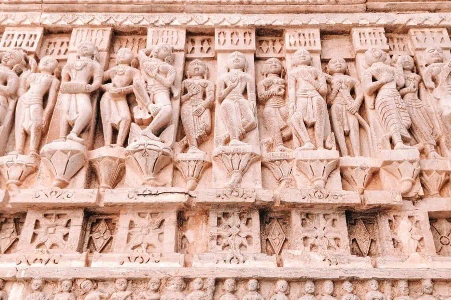ornate stone carvings jagdish temple udaipur rajasthan
