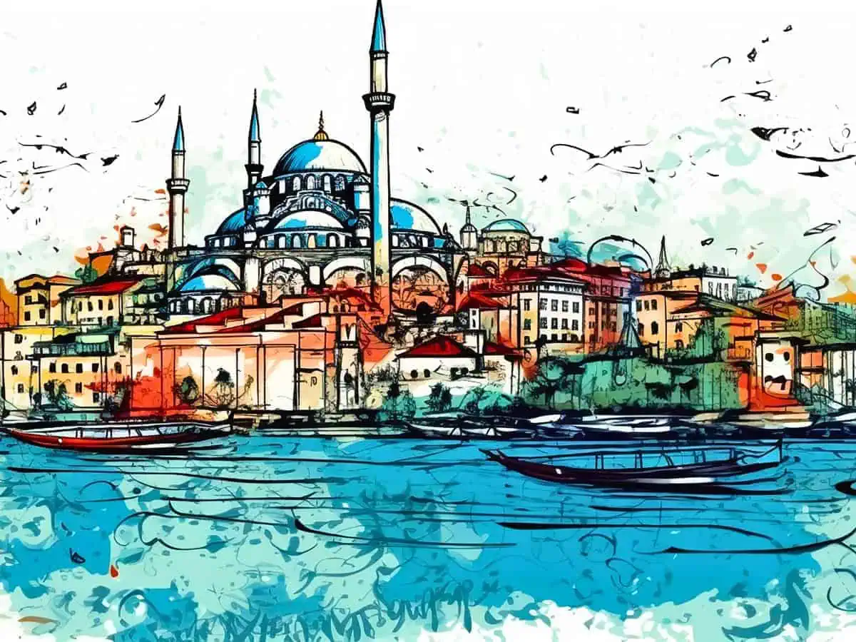 the beauty of istanbul in a sketch doodle
