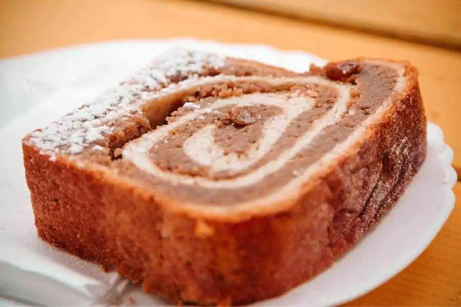 a slovenian nut roll called potica, a traditional holiday pastry in slovenia