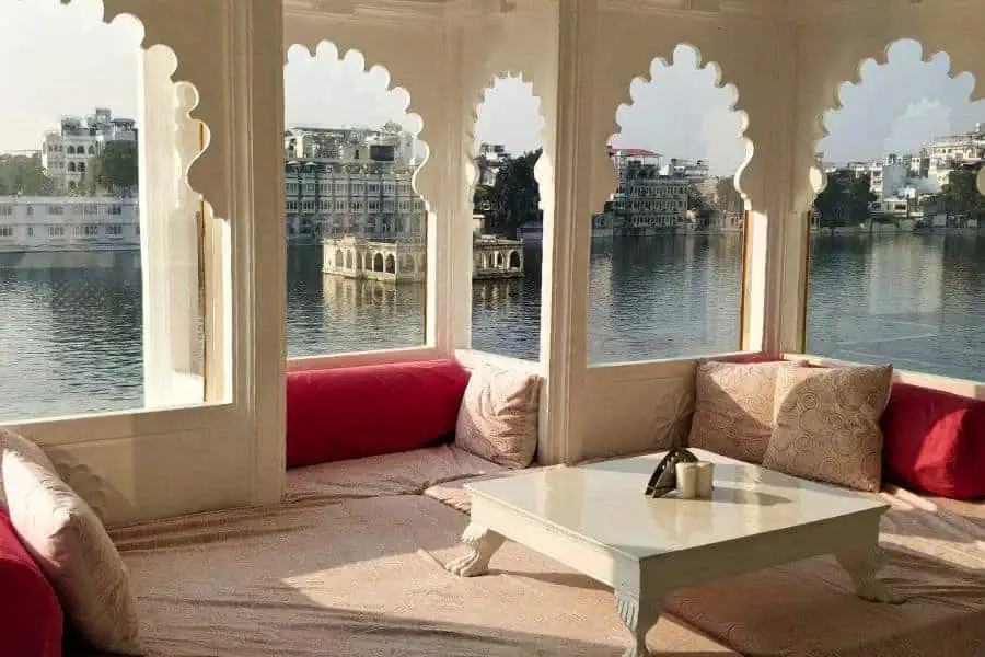 lake pichola view from the restaurant at jagat niwas travel guide for udaipur 