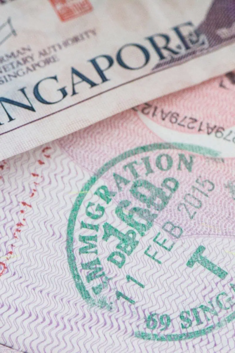 singapore visa stamp passport