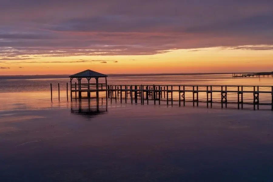 sunset at the pier in duck nc best outer banks hotels nc