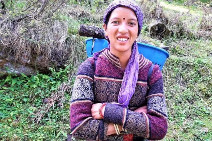 Rural woman from Kheerganga trek kasol India
