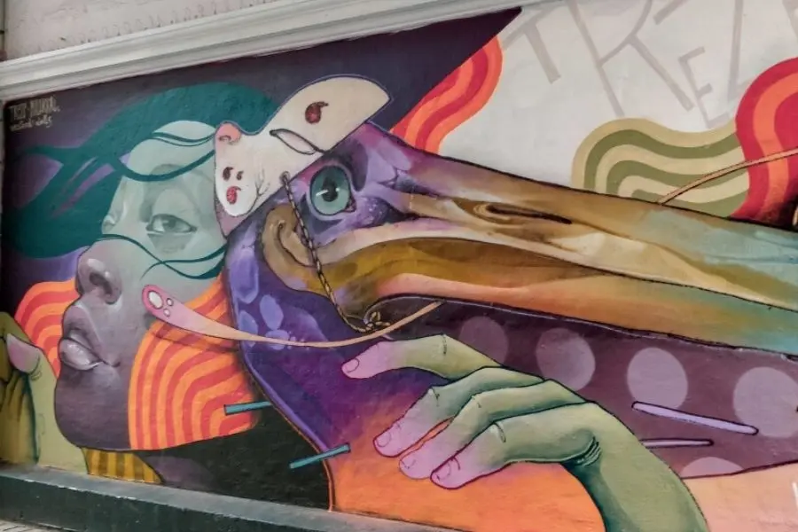 Beautiful street art in Vesterbrogade Copenhagen Denmark