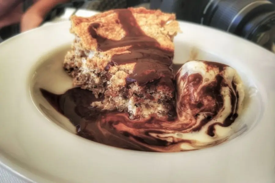 Yummy dessert at Cafe Klods Hans in Nyhavn