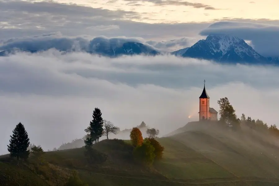 church of st primus and felician jamnik hill hike lkranj
