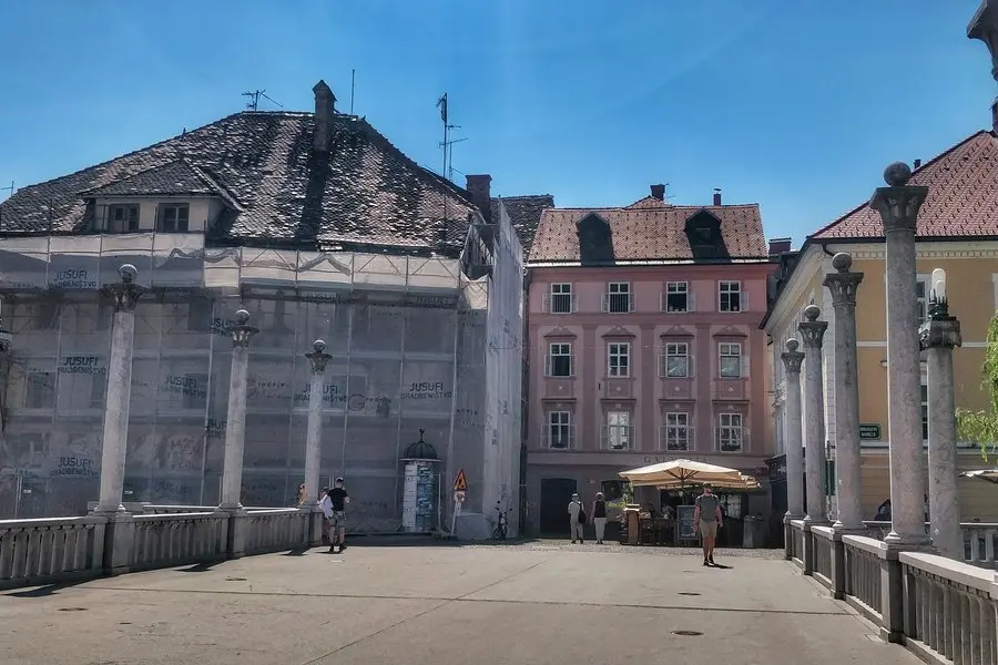 cobblers bridge ljubljana old town slovenia