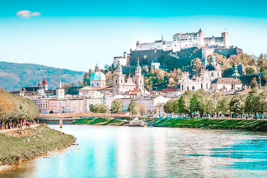 Fortress Hohensalzburg Salzburg skyline austria