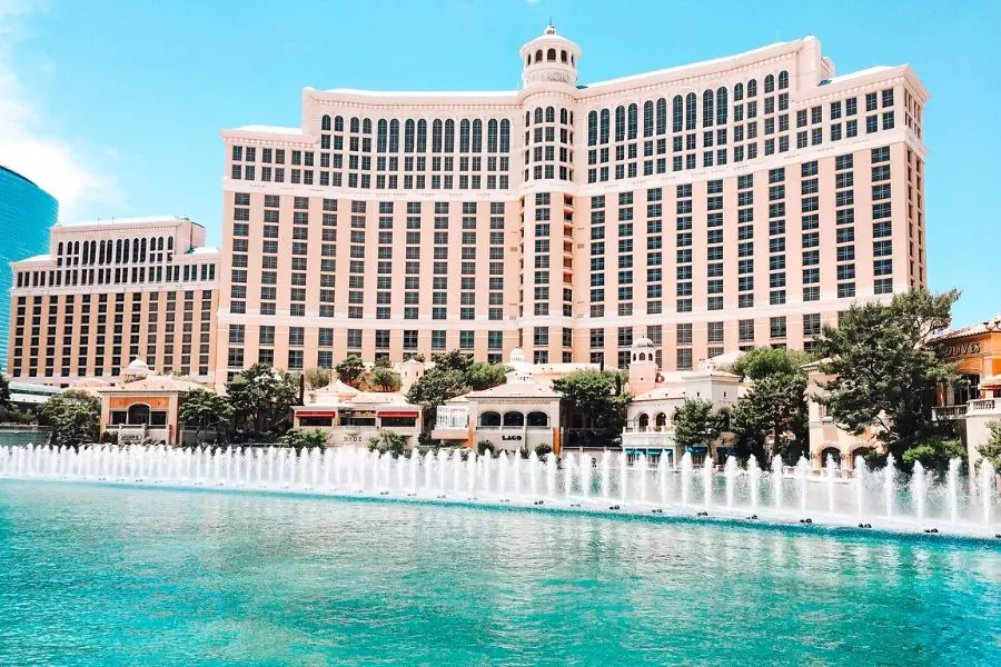 fountains of bellagio in lake como replica at bellagio hotel las vegas