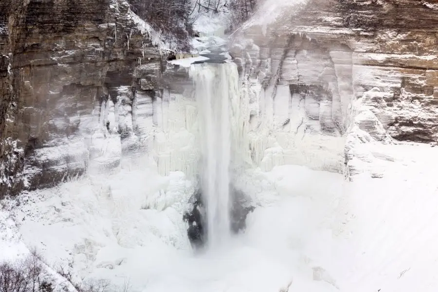 Finger lakes Taughannock falls in winter