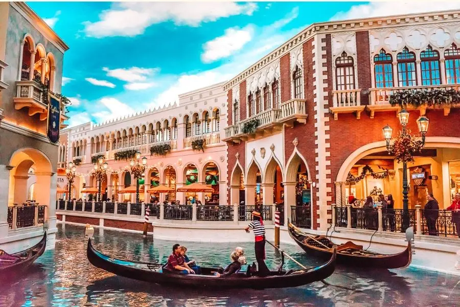 gondolas in the Venetian canal las vegas