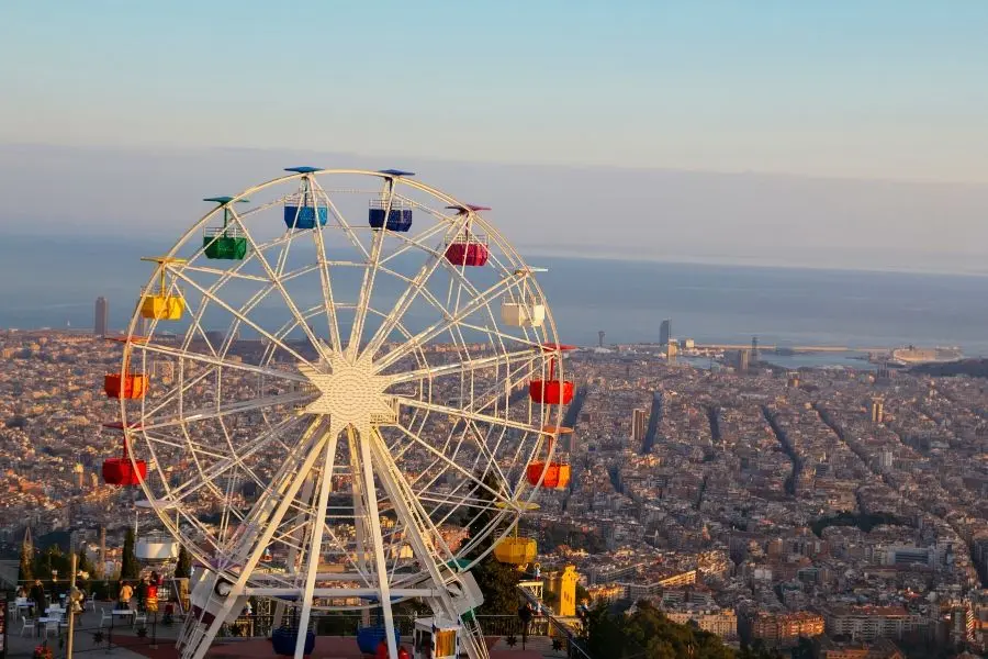 mount Tibidabo Amusement park barcelona spain