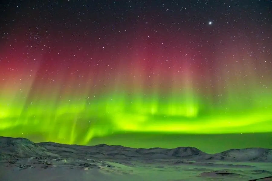 northern lights in Ilulissat Greenland