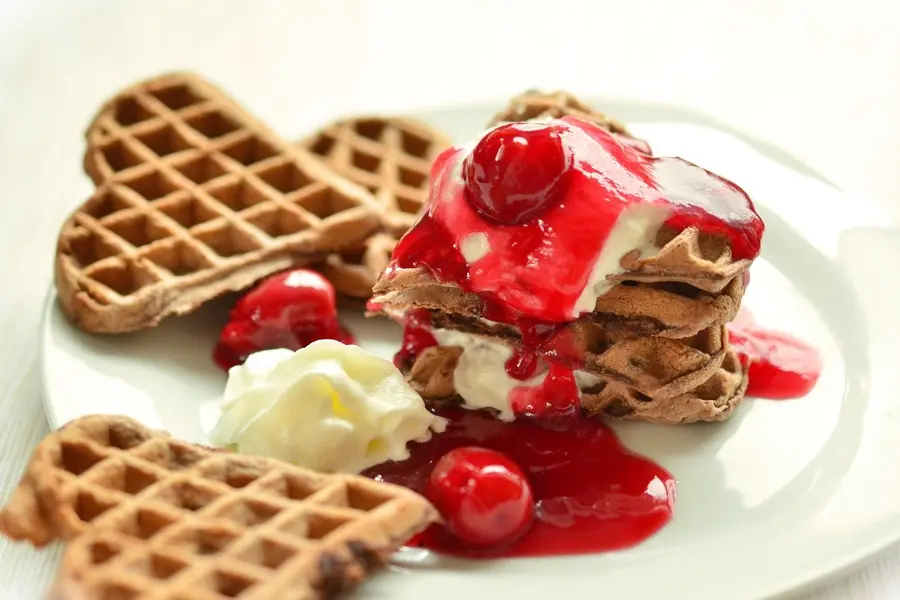 Norwegian Waffles with berries  and whipped cream