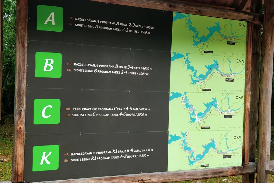 plitvice lakes entrance 1 programs or routes