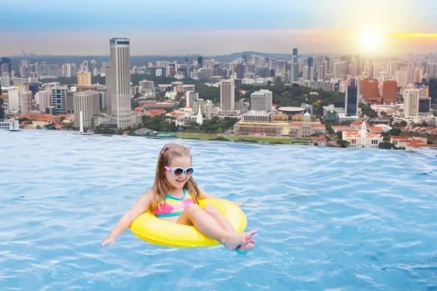 Sands SkyPark Infinity Pool Singapore with kids
