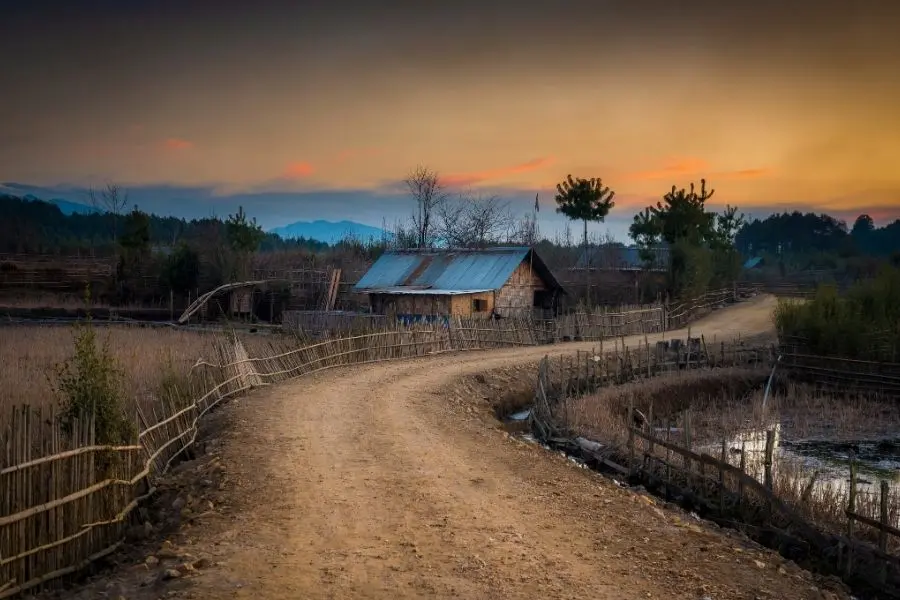 sunset over ziro valley