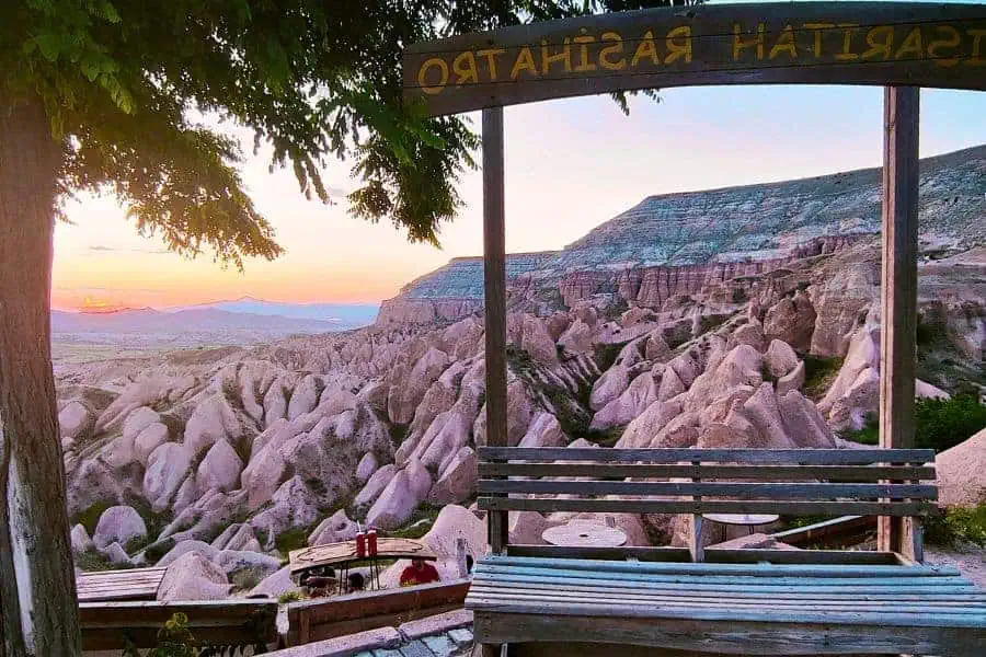 sunset at red valley in nevsehir cappadocia goreme national park
