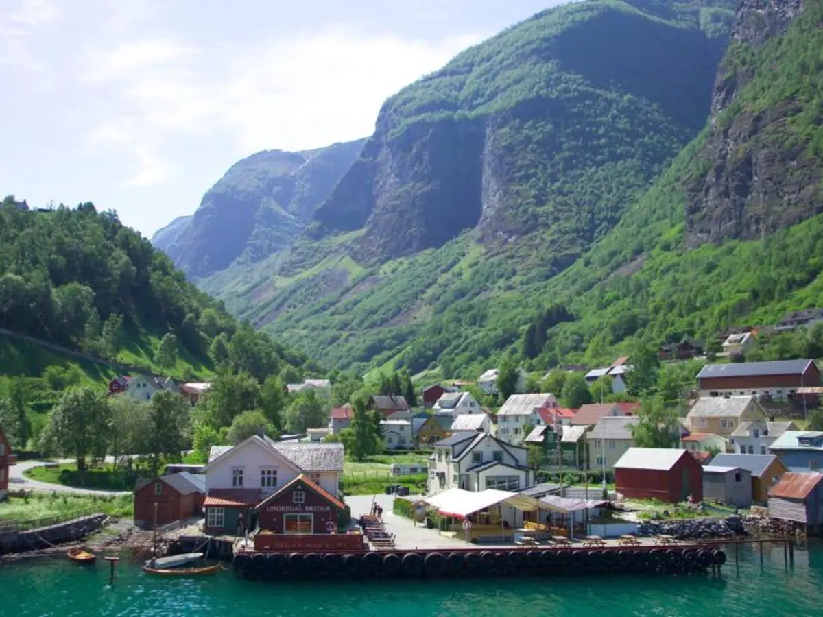 undredal fjord village in aurland sogn og fjordane norway