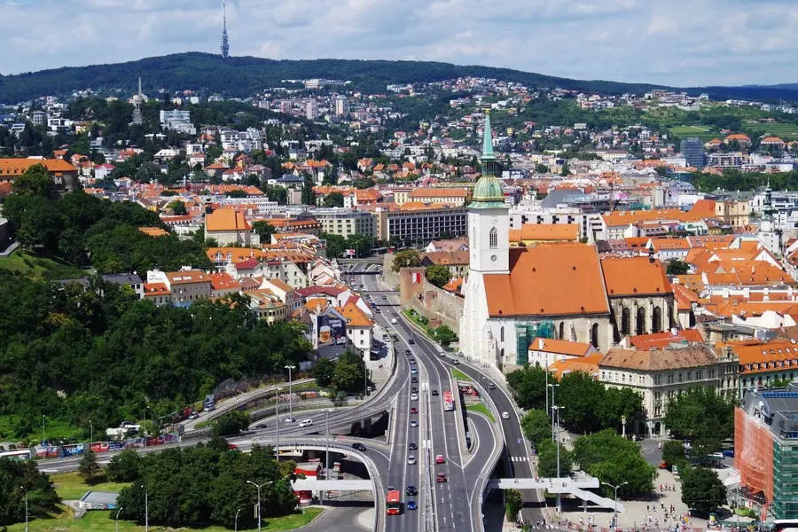 Views over Bratislava from UFO Bridge