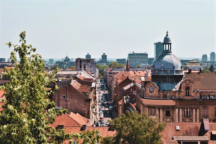views over zagreb from strossmayer promenade