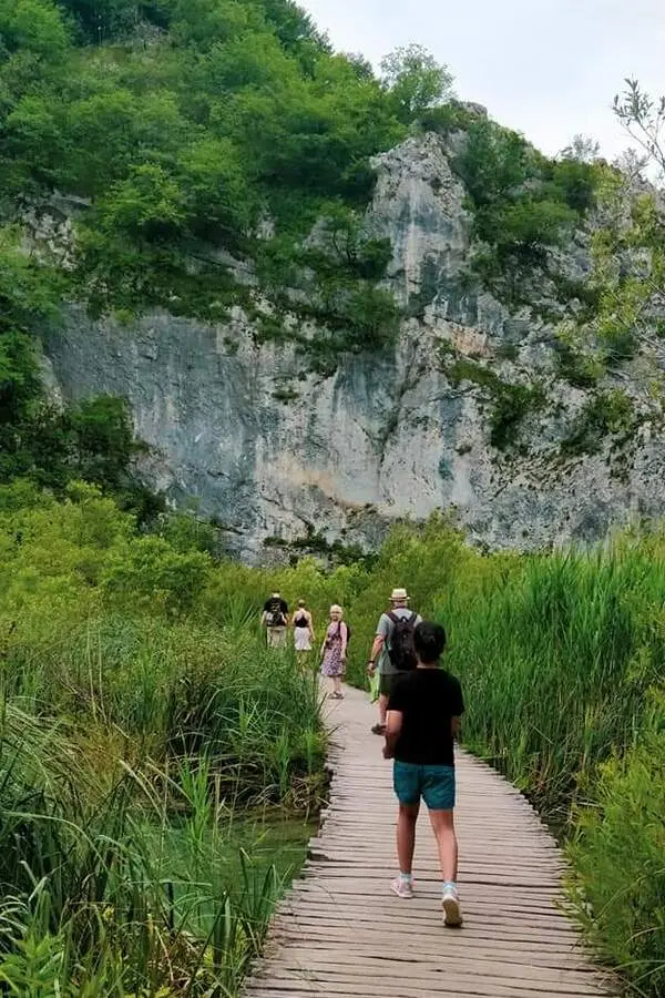 walking the boardwalks over plitvice lakes
