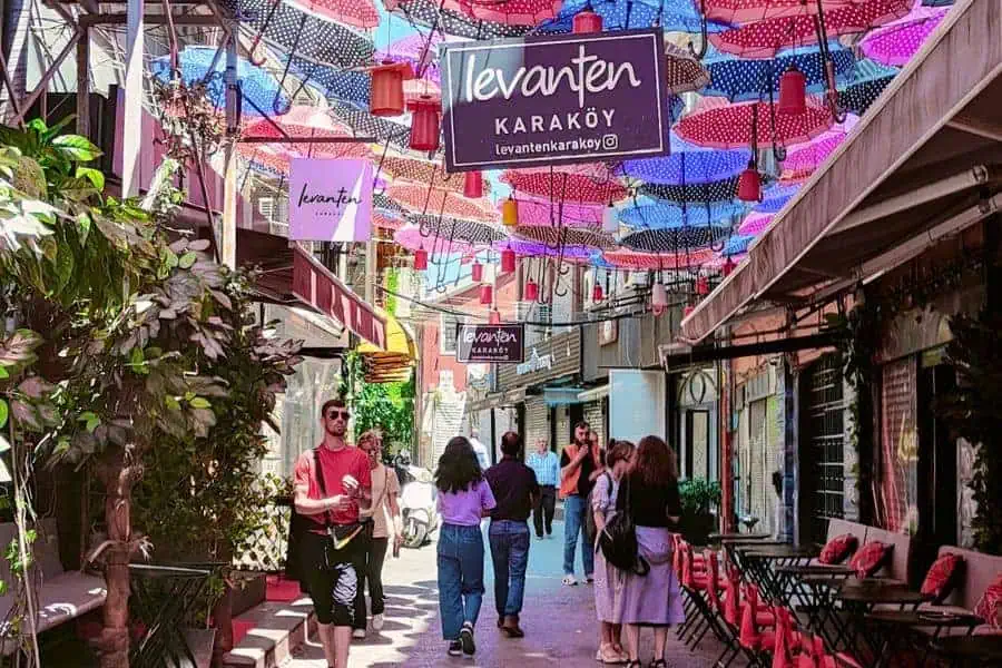 umbrella street karakoy istanbul