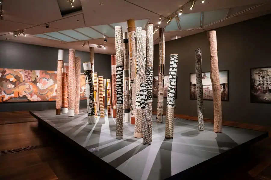 unusual things to do in melbourne several hollow log coffin made by aboriginal people inside ian potter centre ngv australia