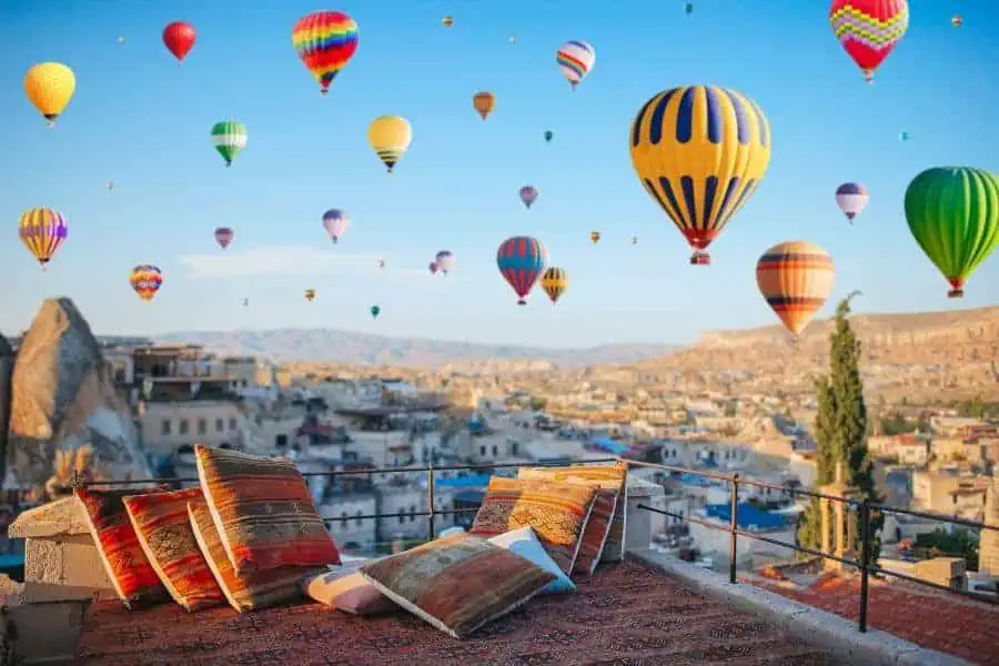 watching hot air balloon viewpoint cappadocia terrace hotels