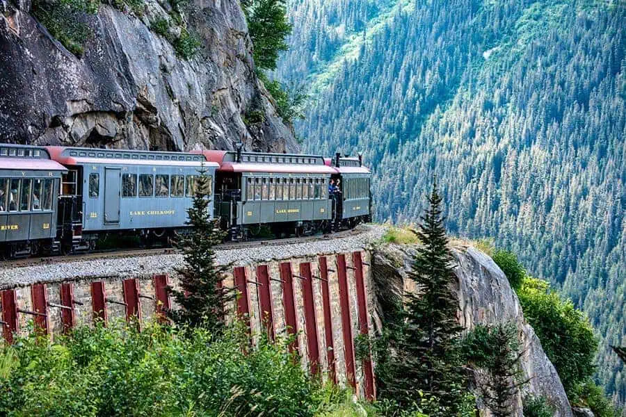 white pass and yukon route railway scenic ride skagway alaska usa